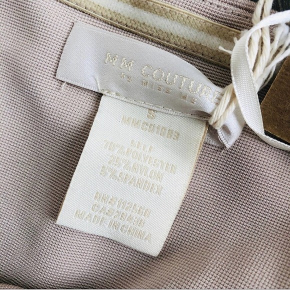 MM Couture Beige Bodycon Dress Small - Picture 2 of 6
